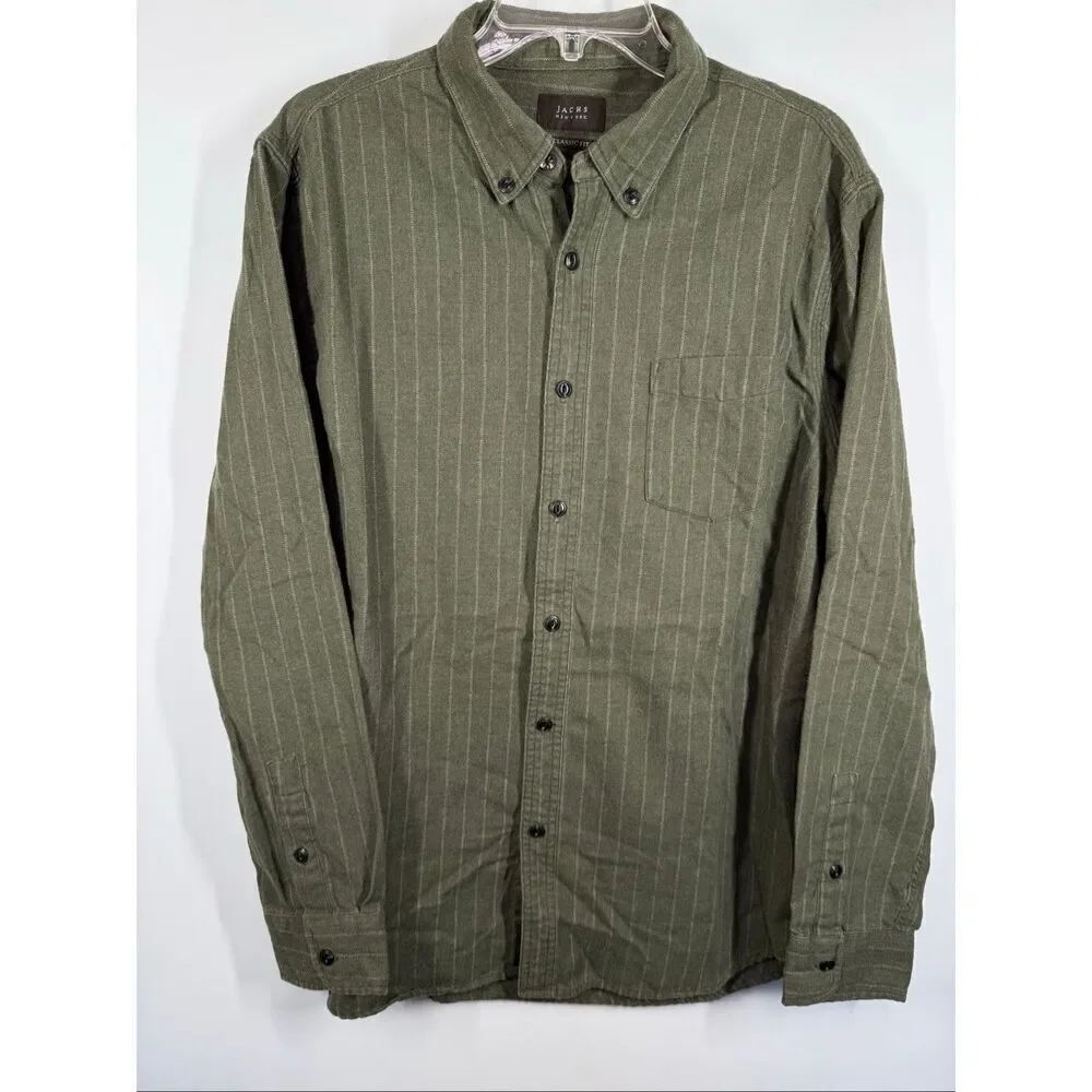 Jachs New York Classic Fit striped Men’s button front style shirt size medium